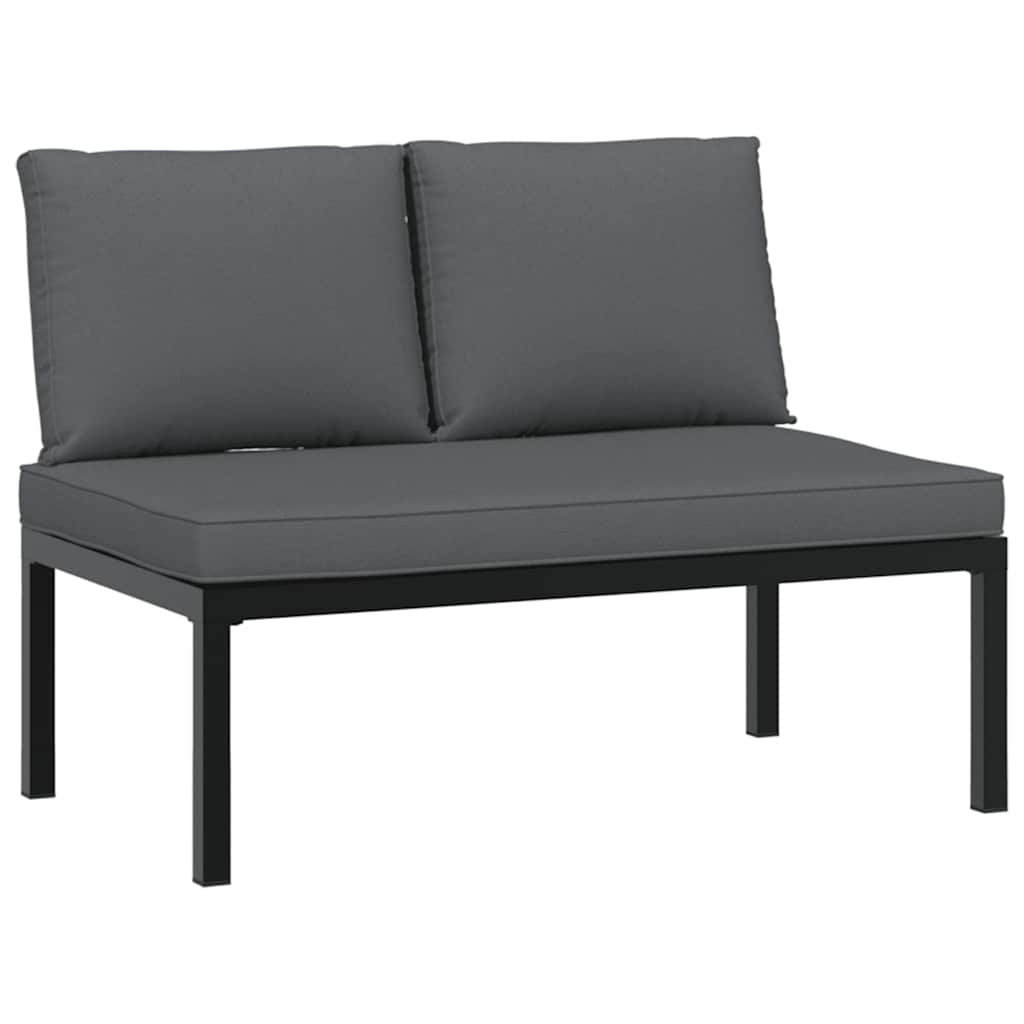 Salon de jardin 2 pcs avec coussins noir aluminium - XIOS