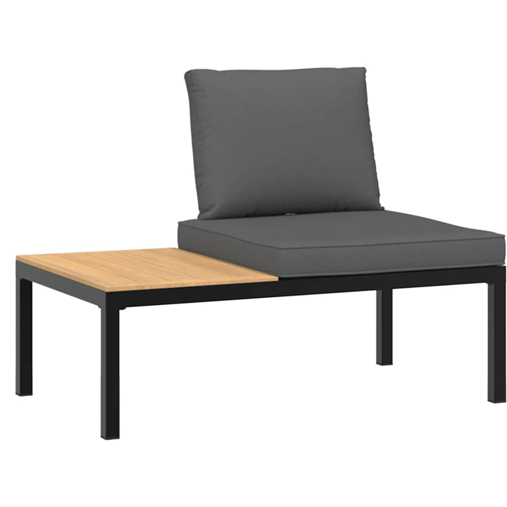 Salon de jardin 3 pcs avec coussins noir aluminium - XIOS