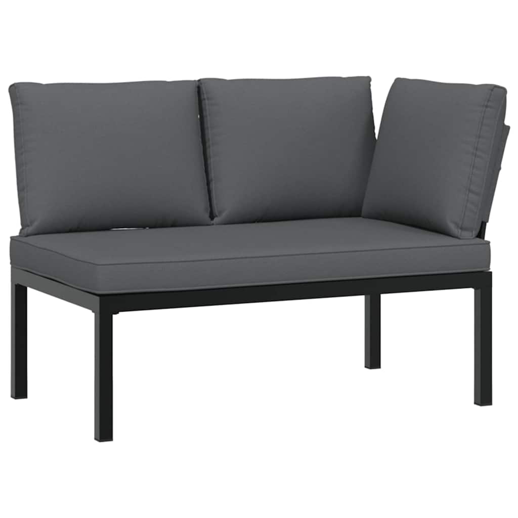 Salon de jardin 4 pcs avec coussins noir aluminium - XIOS