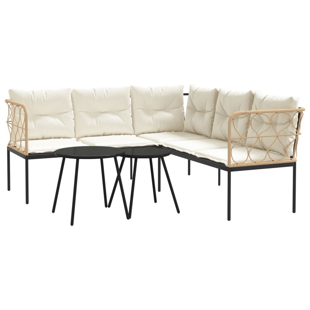 Ensemble de canapés de jardin et coussins noir acier textilène - XIOS