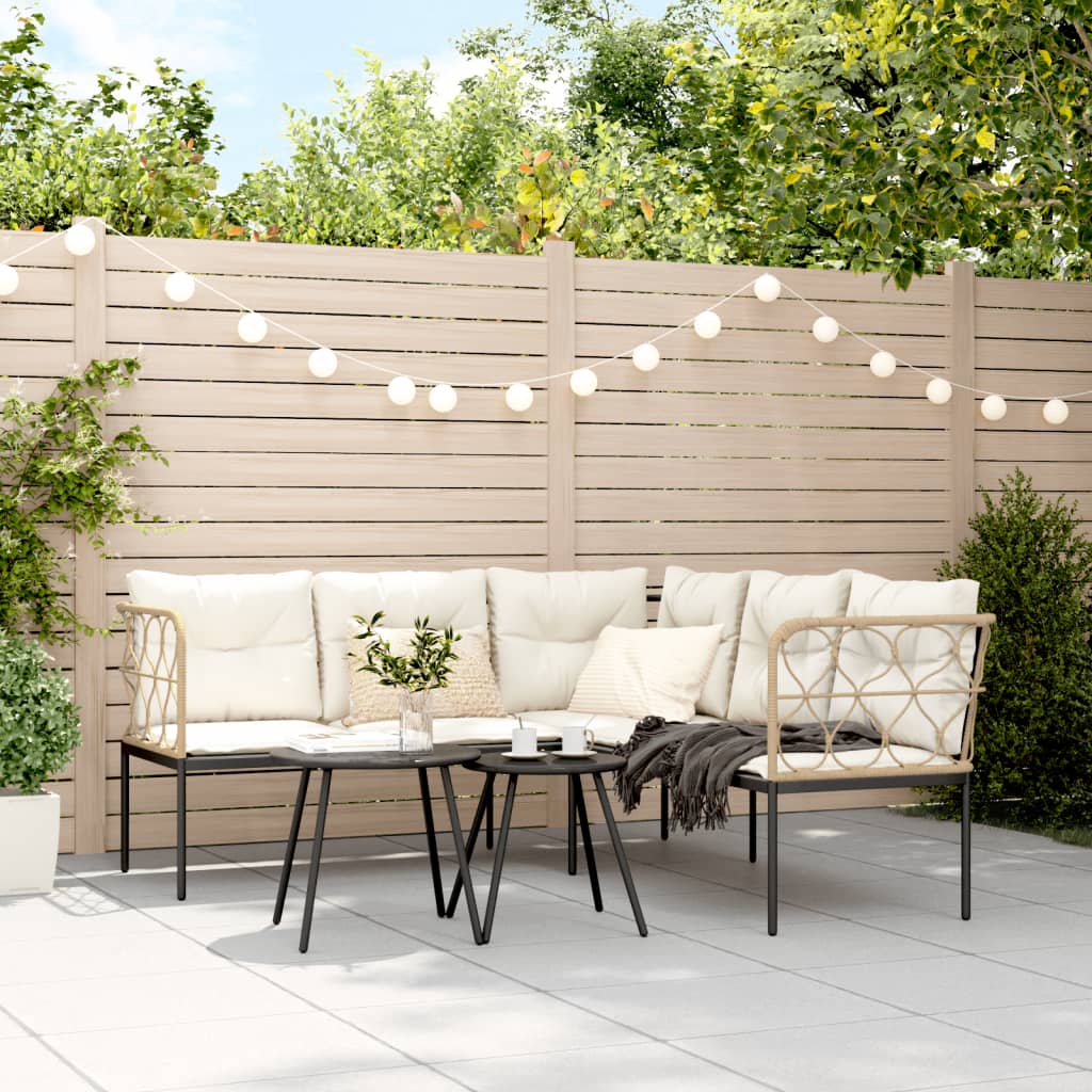 Ensemble de canapés de jardin et coussins noir acier textilène - XIOS