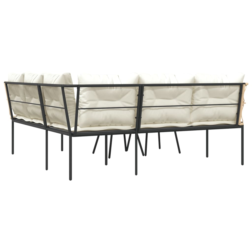 Ensemble de canapés de jardin et coussins noir acier textilène - XIOS