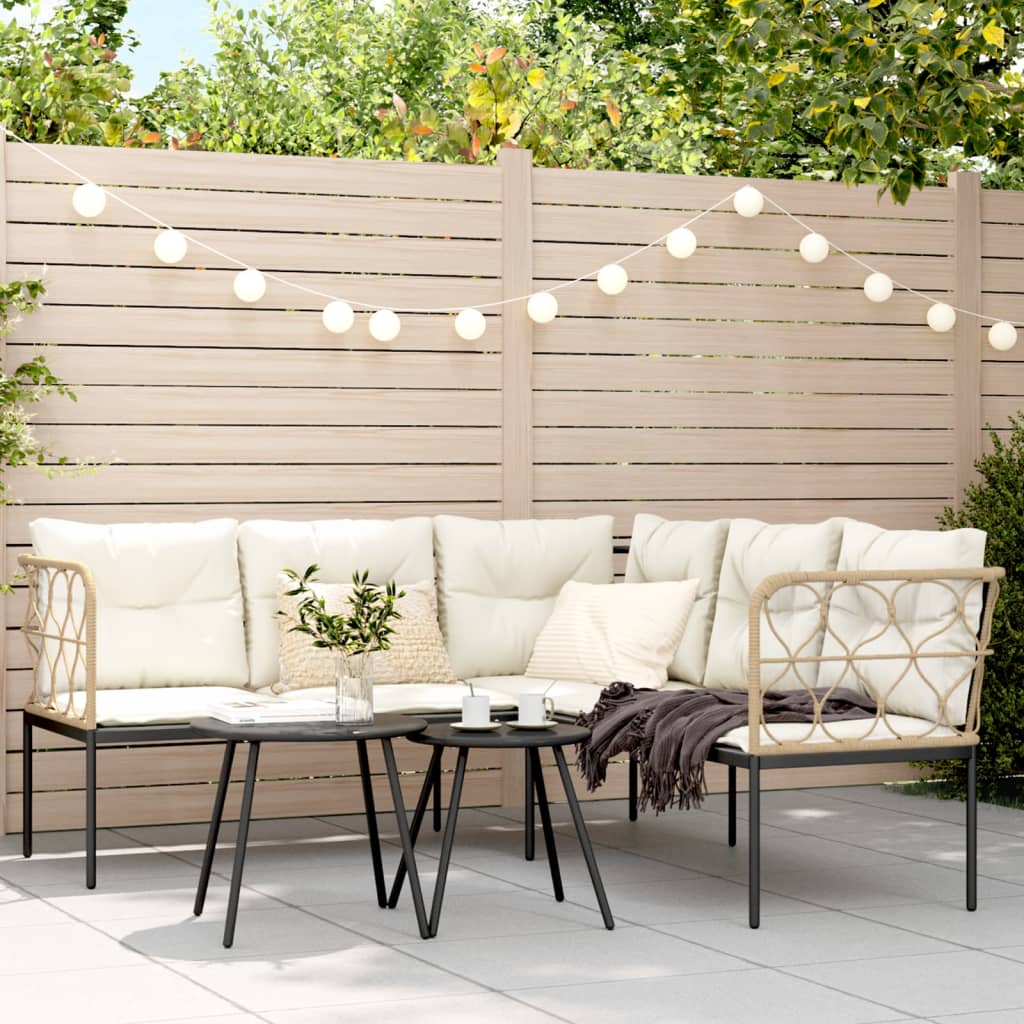 Ensemble de canapés de jardin et coussins noir acier textilène - XIOS