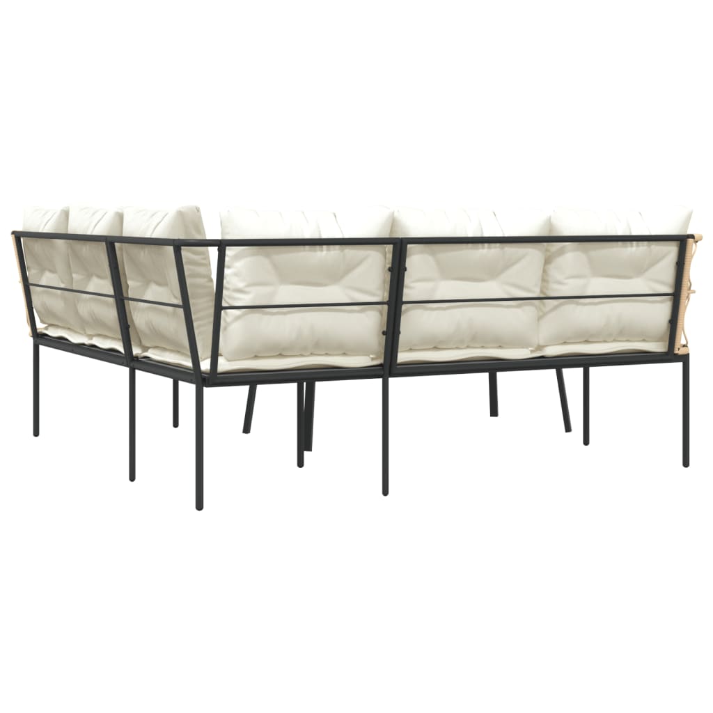 Ensemble de canapés de jardin et coussins noir acier textilène - XIOS
