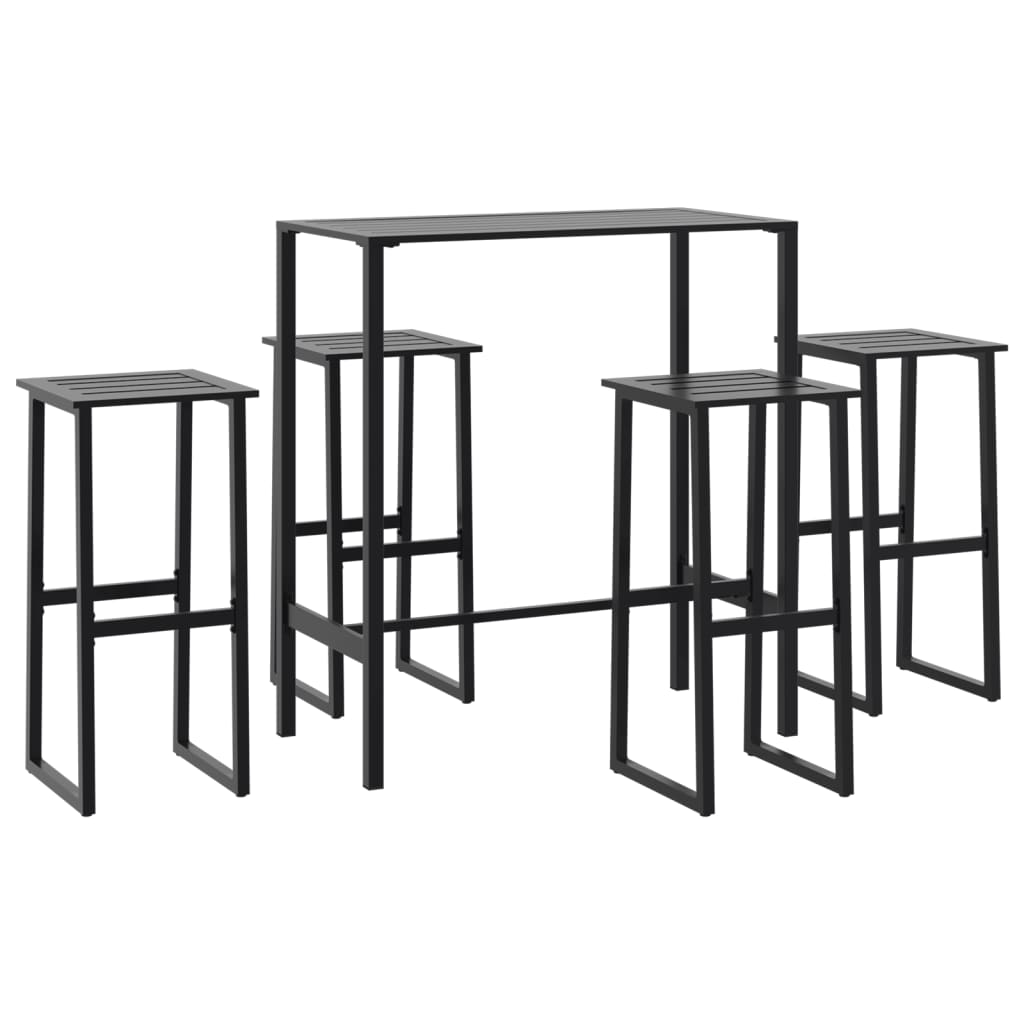 Ensemble de bar de jardin 5 pcs noir acier enduit de poudre - XIOS