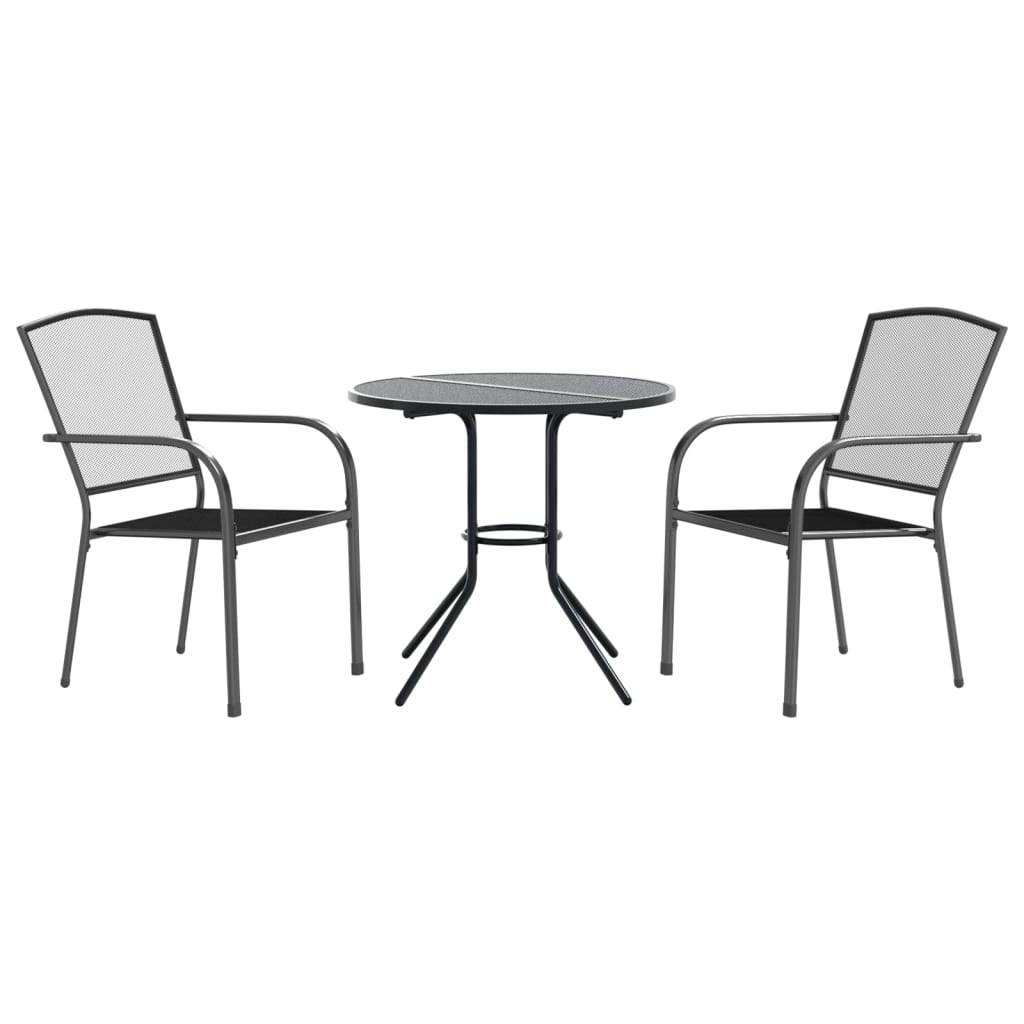Ensemble de chaises de jardin empilables 3 pcs anthracite - XIOS