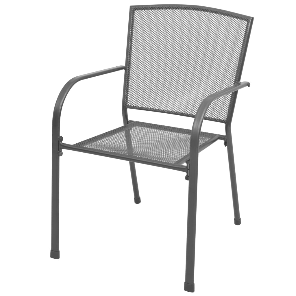 Ensemble de chaises de jardin empilables 3 pcs anthracite - XIOS