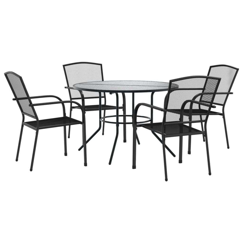Ensemble de chaises de jardin empilables 5 pcs anthracite - XIOS