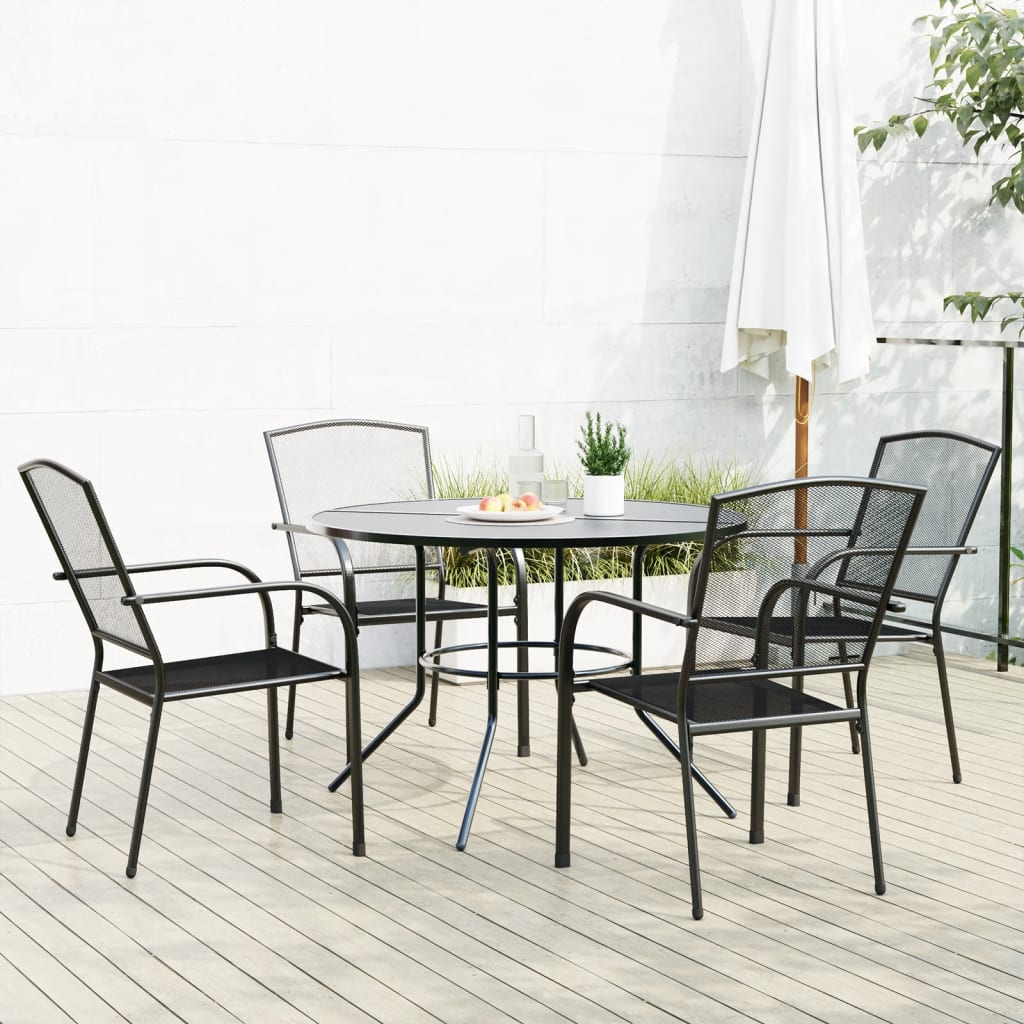 Ensemble de chaises de jardin empilables 5 pcs anthracite - XIOS
