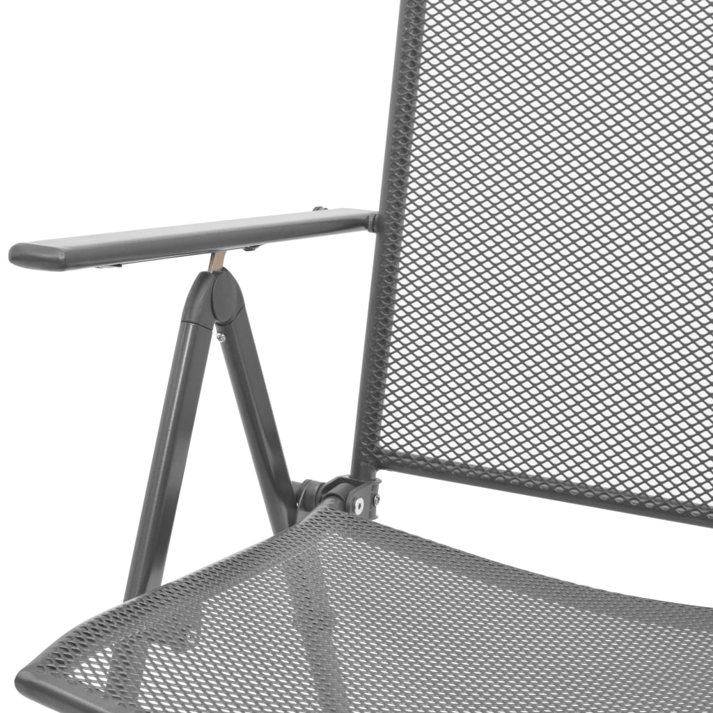 Ensemble de chaises de jardin inclinables 3 pcs anthracite - XIOS