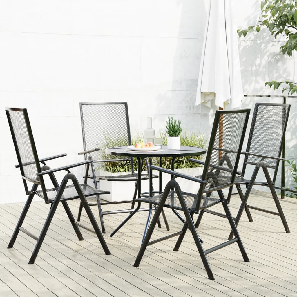 Ensemble de chaises de jardin inclinables 5 pcs anthracite - XIOS