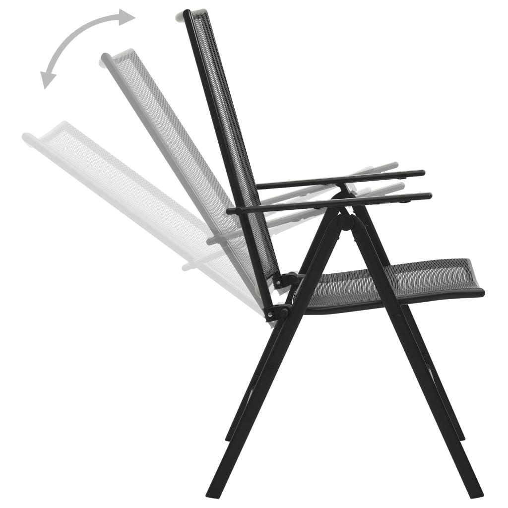 Ensemble de chaises de jardin inclinables 5 pcs anthracite - XIOS