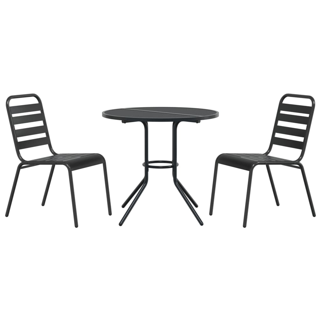 Ensemble de chaises de jardin empilables 3 pcs anthracite - XIOS