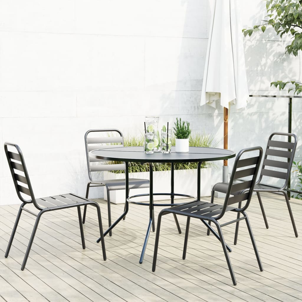 Ensemble de chaises de jardin empilables 5 pcs anthracite - XIOS