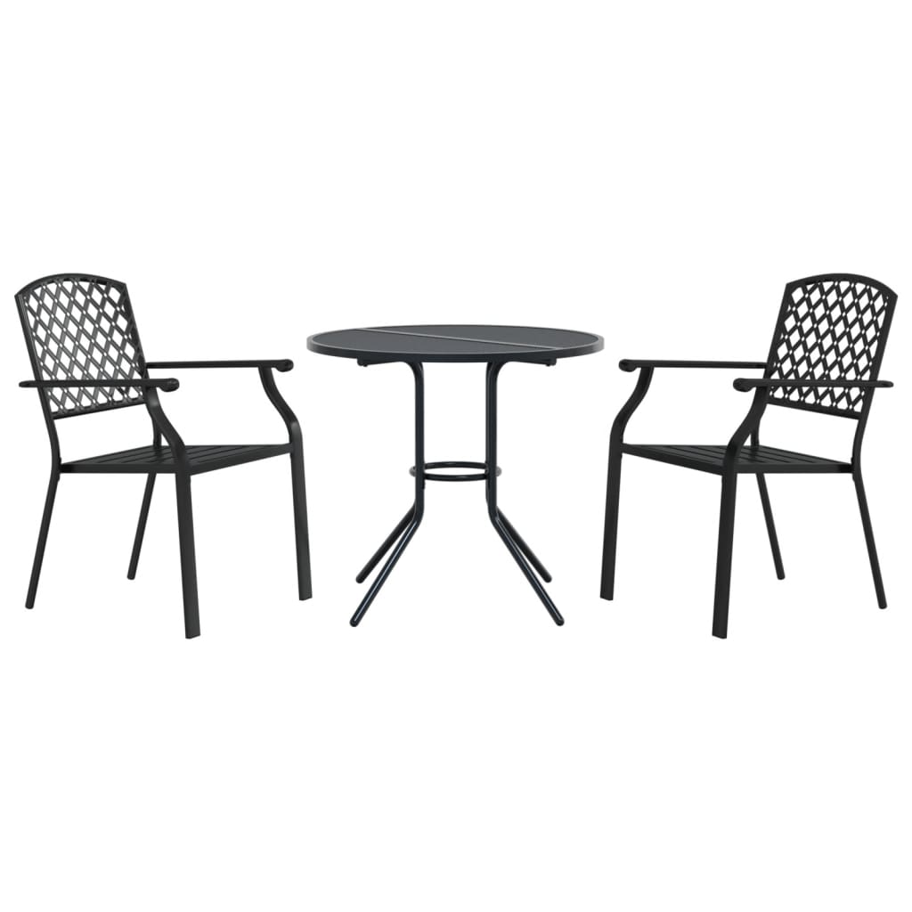 Ensemble de chaises de jardin empilables 3 pcs anthracite - XIOS