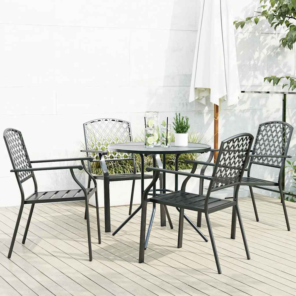 Ensemble de chaises de jardin empilables 5 pcs anthracite - XIOS
