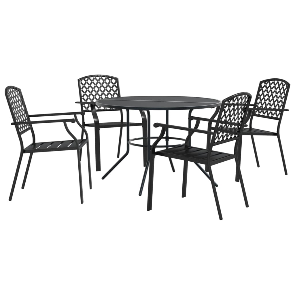 Ensemble de chaises de jardin empilables 5 pcs anthracite - XIOS