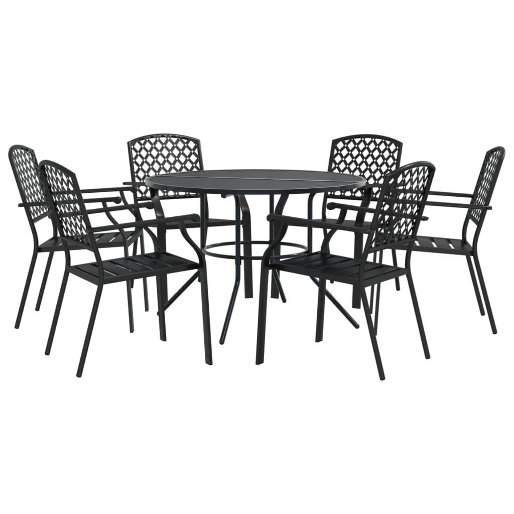 Ensemble de chaises de jardin empilables 7 pcs anthracite - XIOS