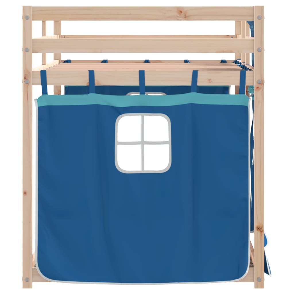 Lit superposé sans matelas bleu 80x200 cm bois de pin massif - XIOS