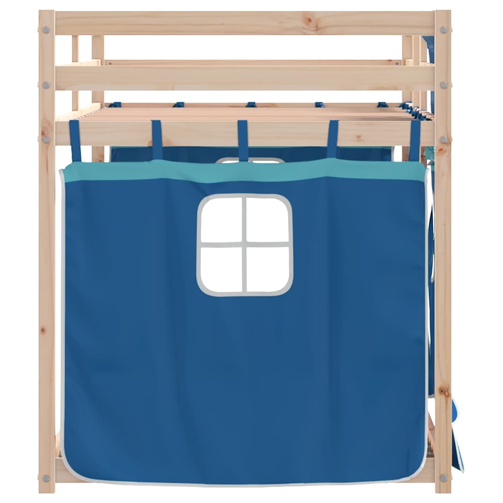 Lit superposé sans matelas bleu 80x200 cm bois de pin massif - XIOS