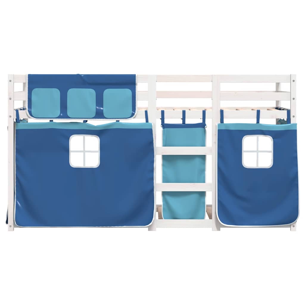 Lit superposé sans matelas bleu 80x200 cm bois de pin massif - XIOS