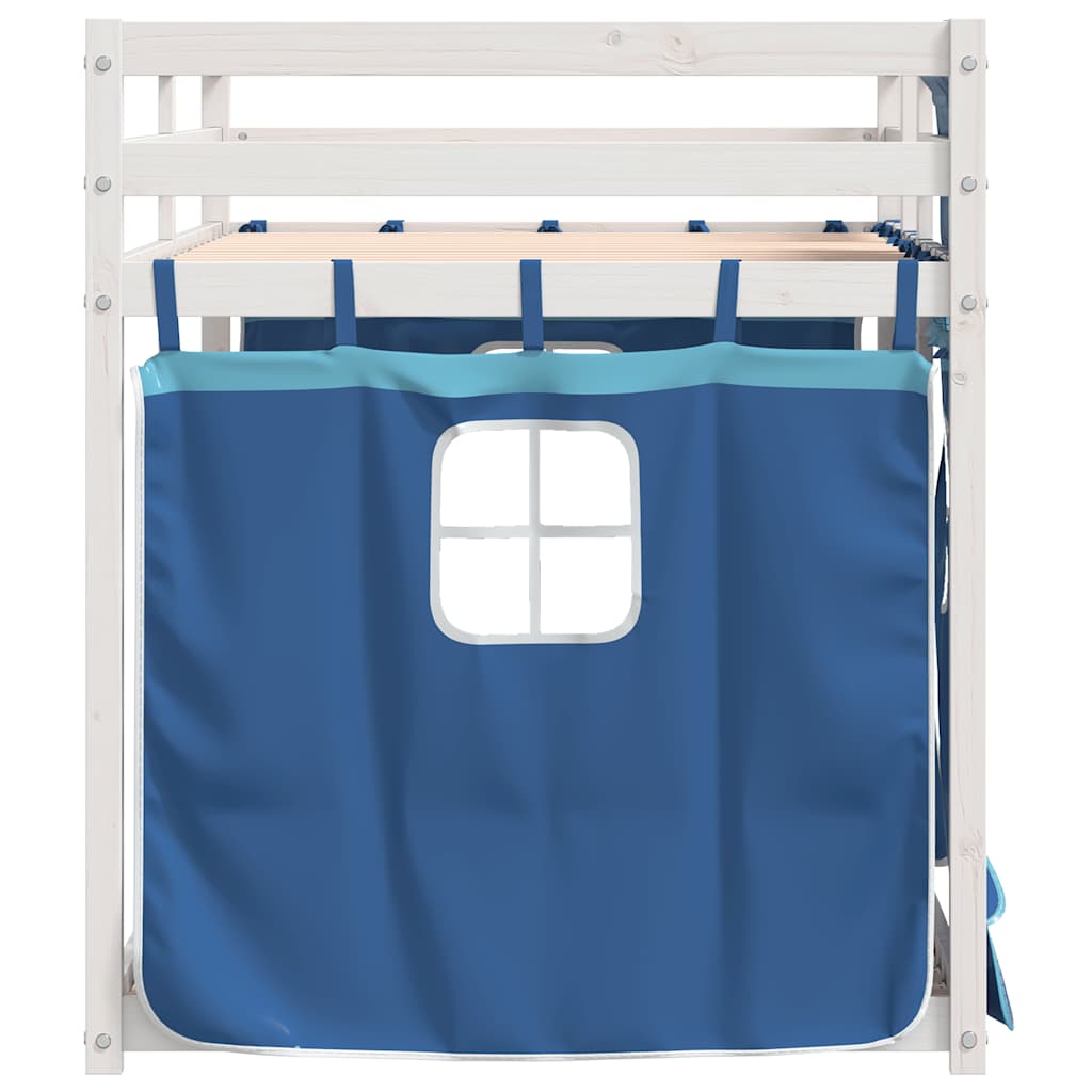 Lit superposé sans matelas bleu 80x200 cm bois de pin massif - XIOS