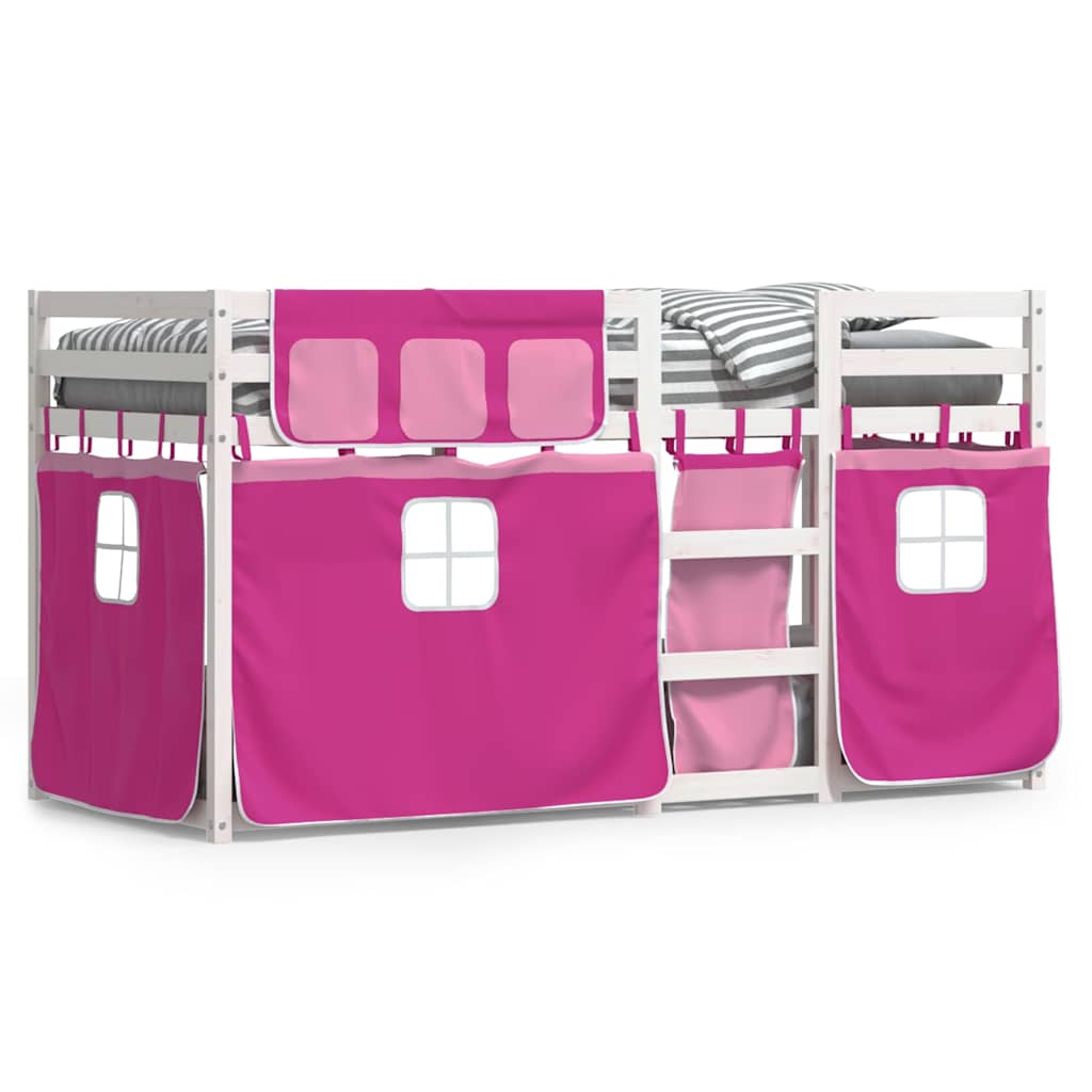 Lit superposé sans matelas rose 80x200 cm bois de pin massif