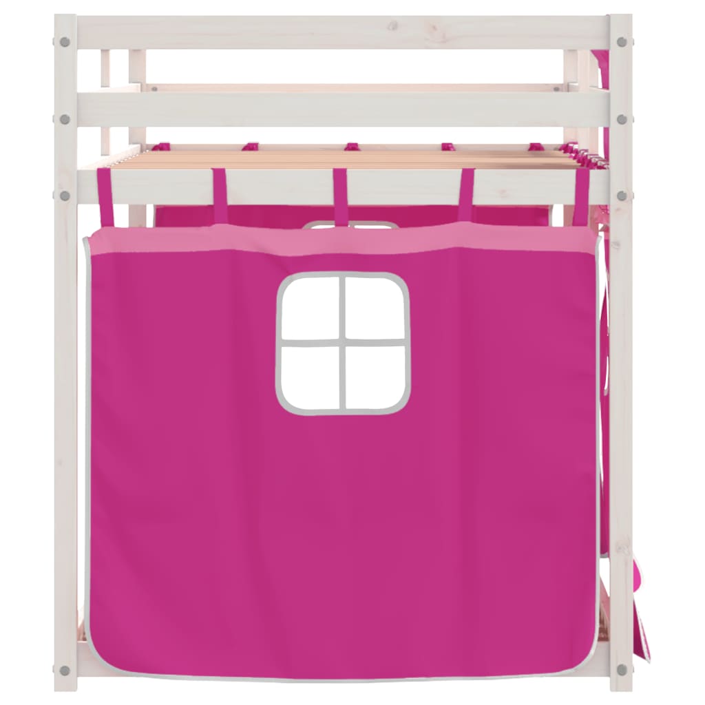 Lit superposé sans matelas rose 75x190 cm bois de pin massif - XIOS