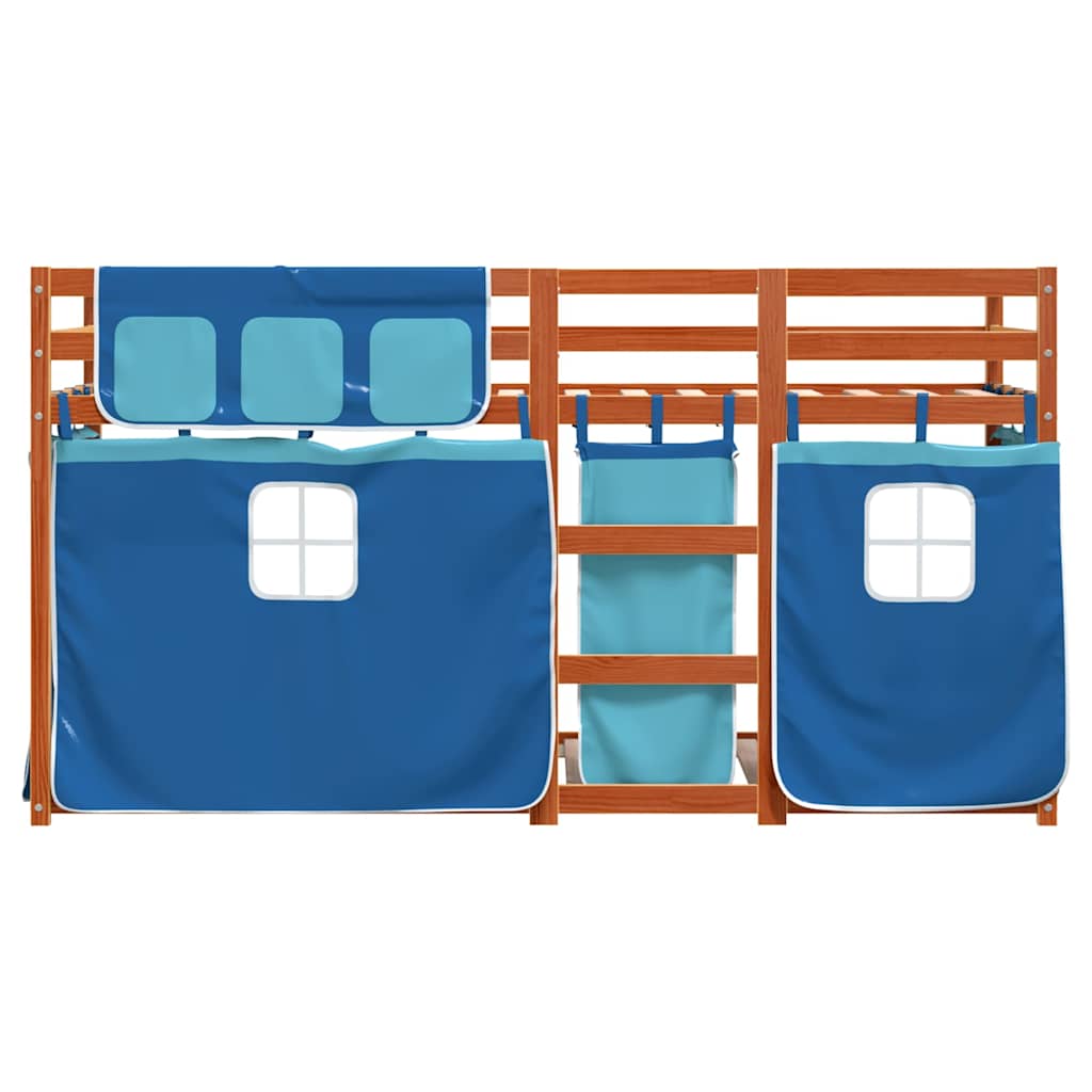Lit superposé sans matelas bleu 80x200 cm bois de pin massif - XIOS