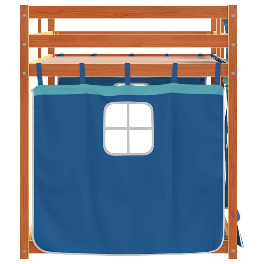 Lit superposé sans matelas bleu 80x200 cm bois de pin massif - XIOS