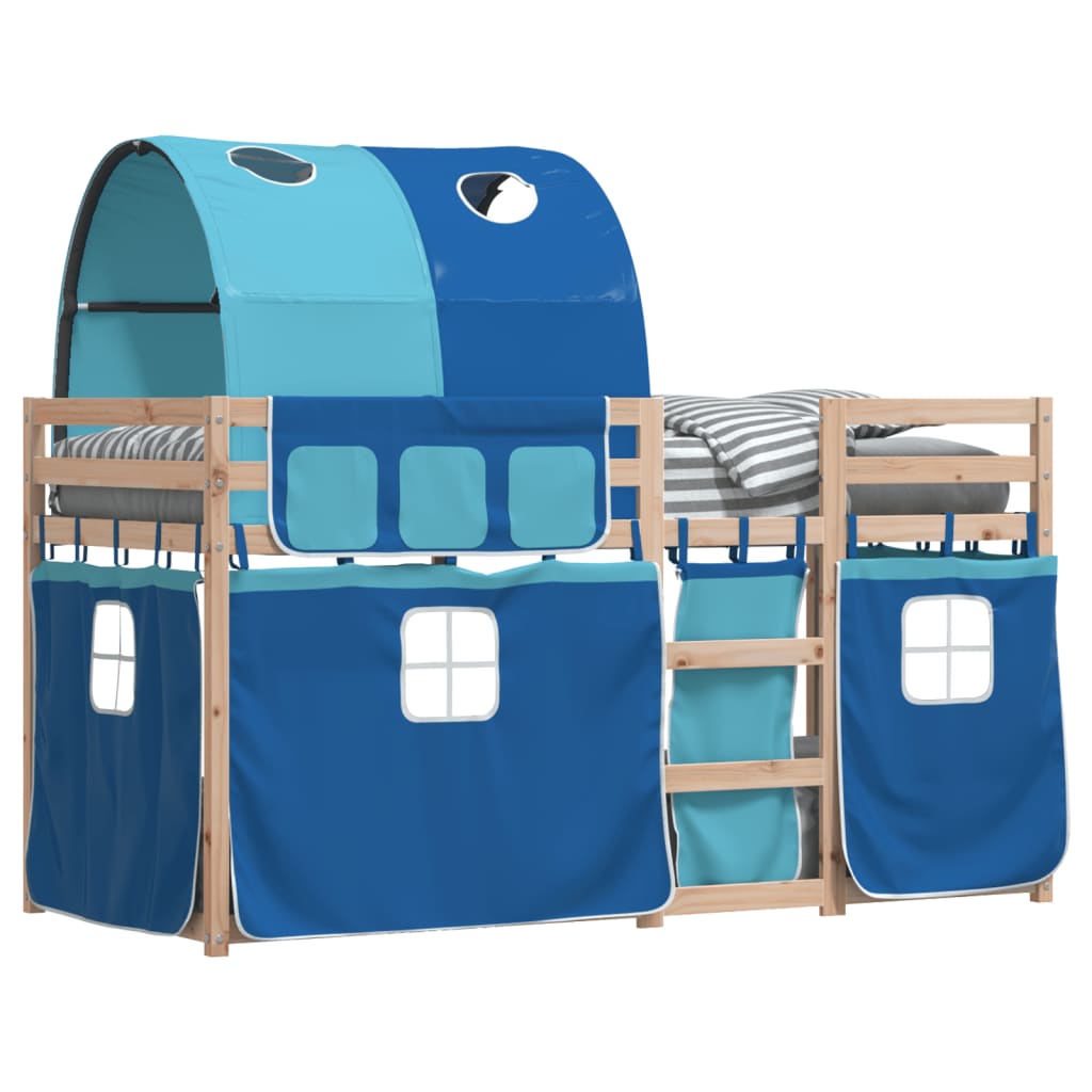 Lit superposé sans matelas bleu 80x200 cm bois de pin massif - XIOS