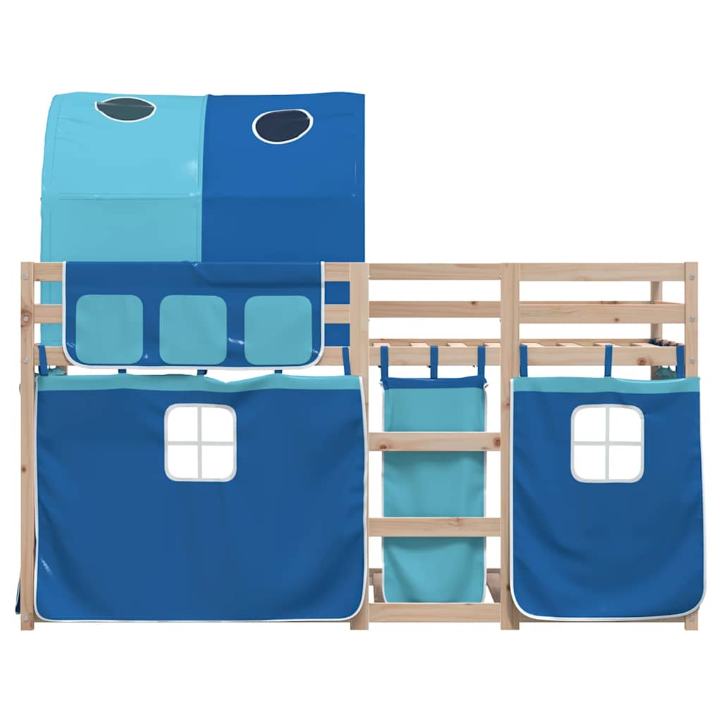 Lit superposé sans matelas bleu 80x200 cm bois de pin massif - XIOS