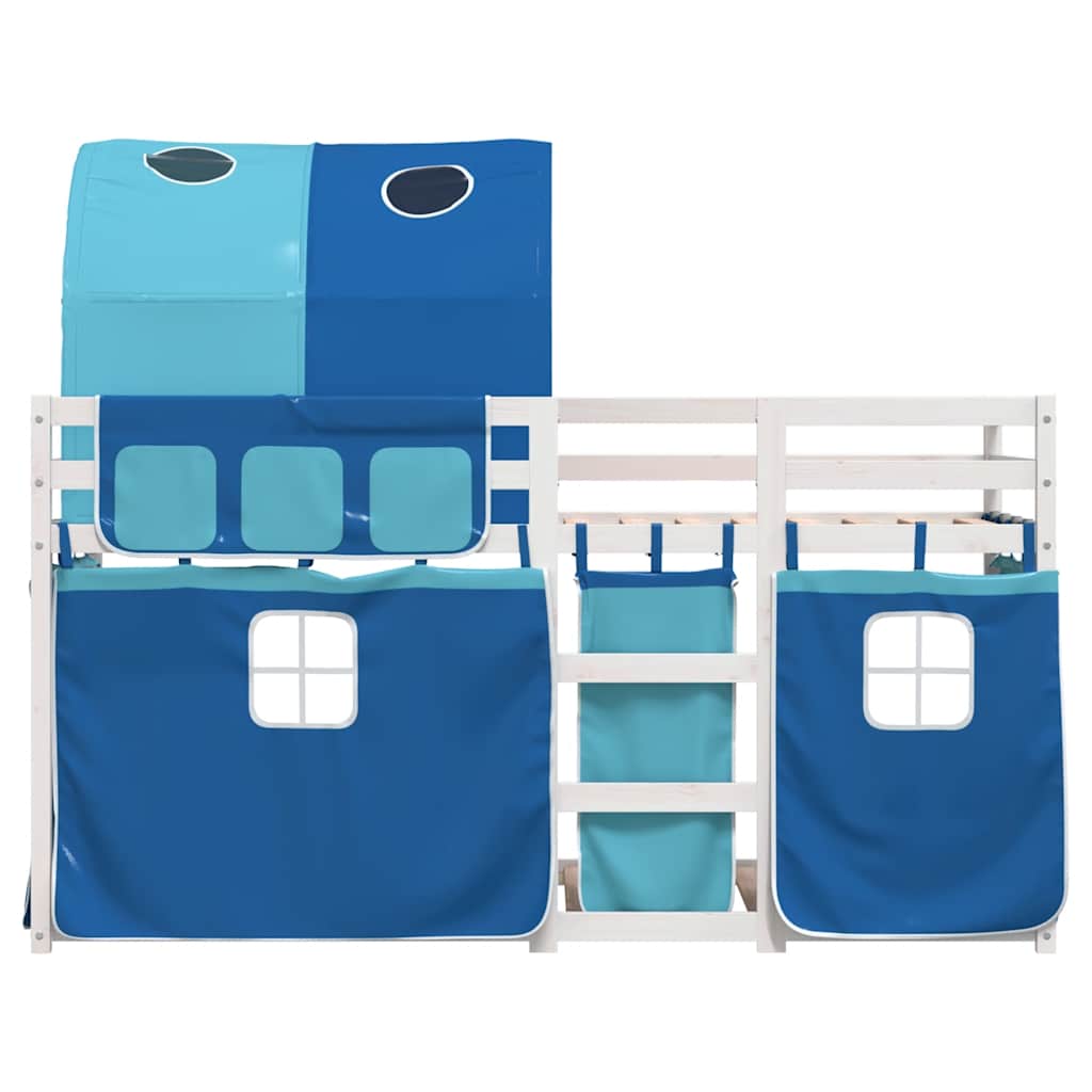 Lit superposé sans matelas bleu 80x200 cm bois de pin massif - XIOS