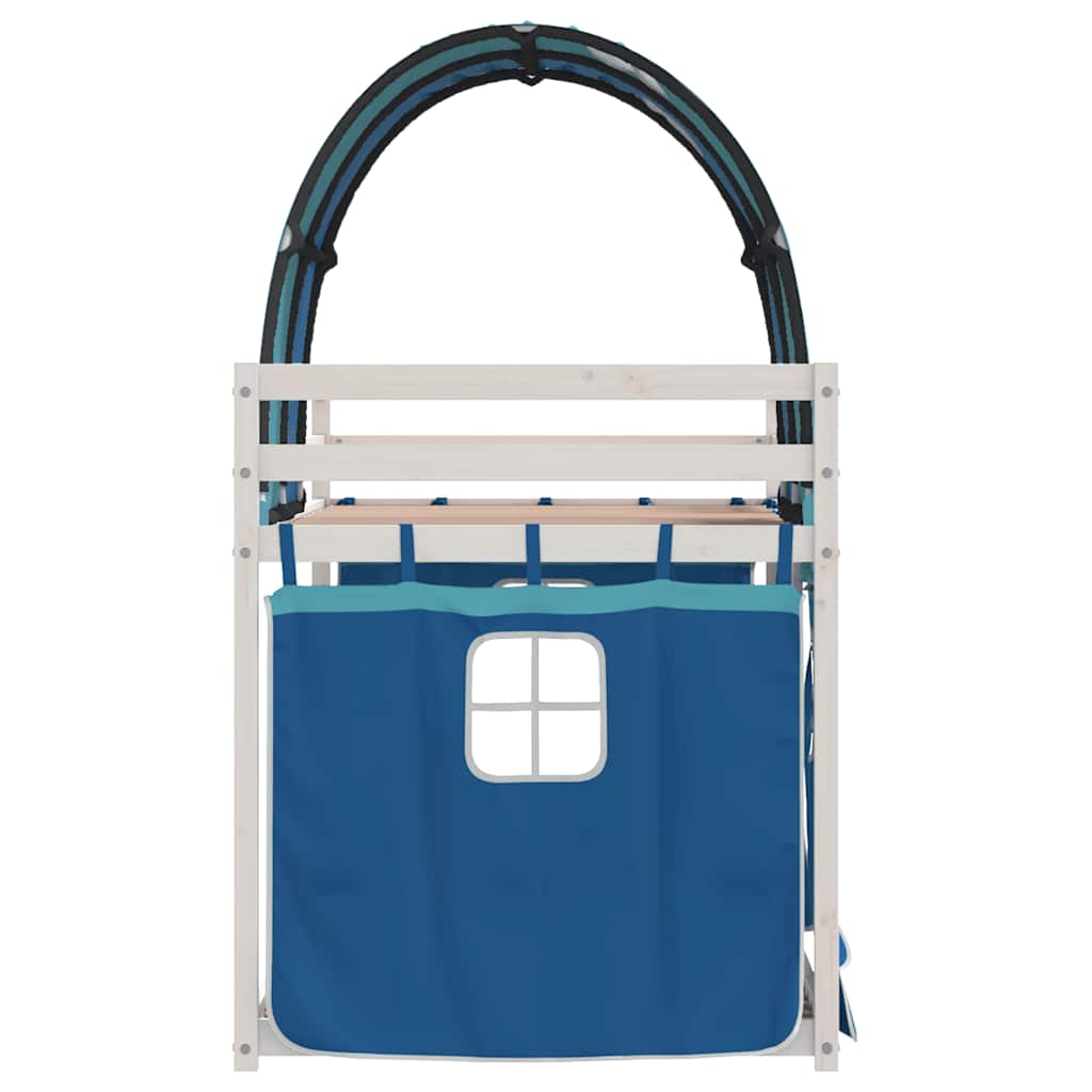 Lit superposé sans matelas bleu 80x200 cm bois de pin massif - XIOS