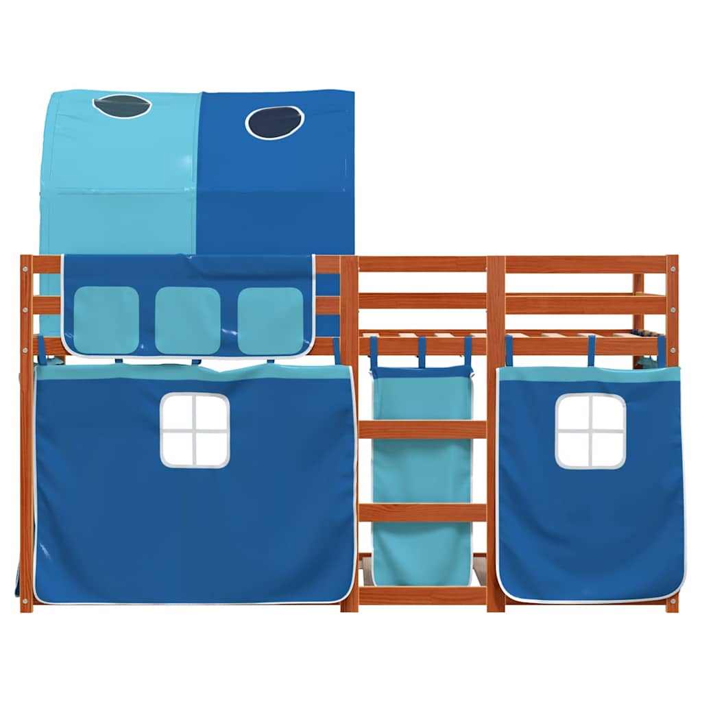 Lit superposé sans matelas bleu 80x200 cm bois de pin massif - XIOS