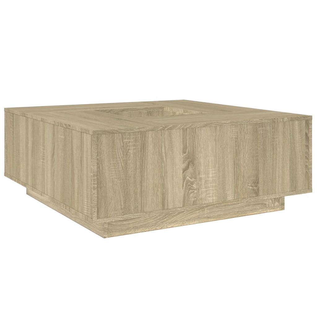 Table basse chêne sonoma 100x100x40 cm bois d'ingénierie - XIOS