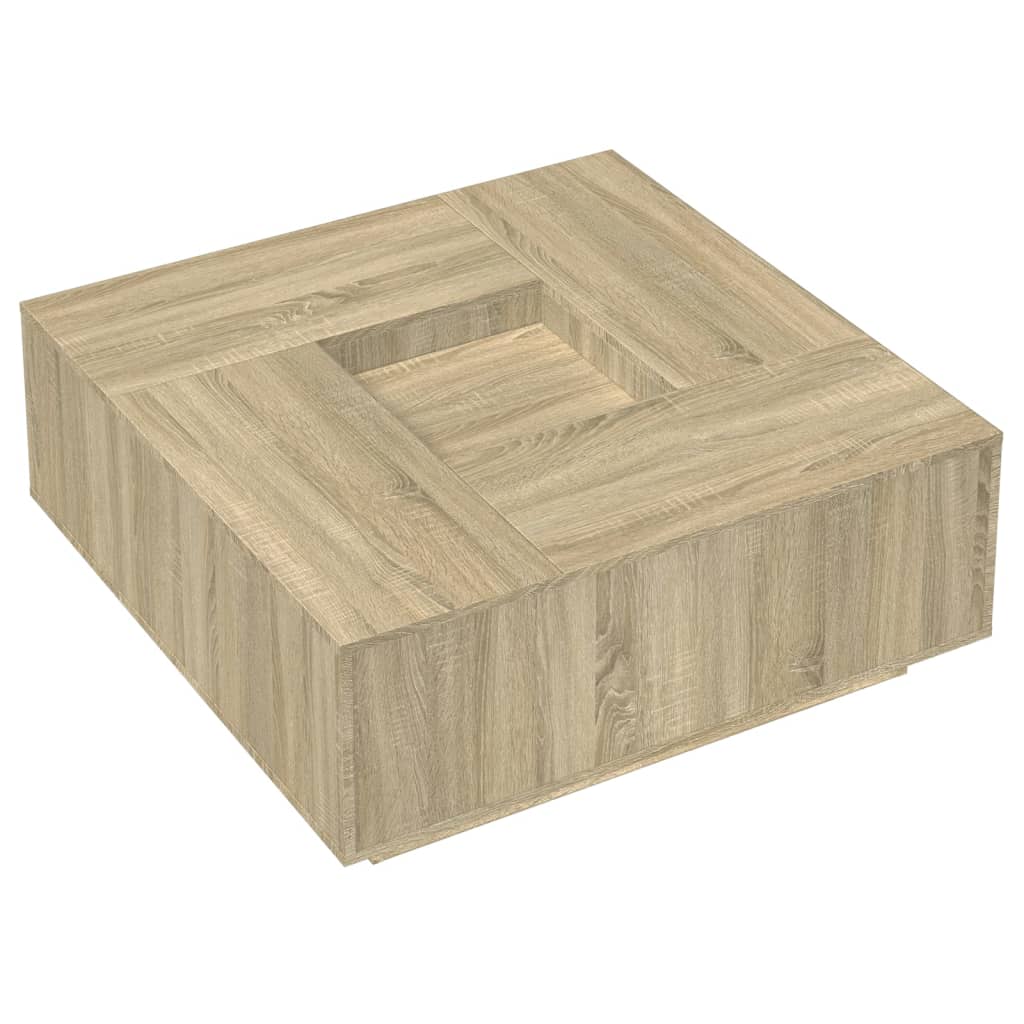 Table basse chêne sonoma 100x100x40 cm bois d'ingénierie - XIOS