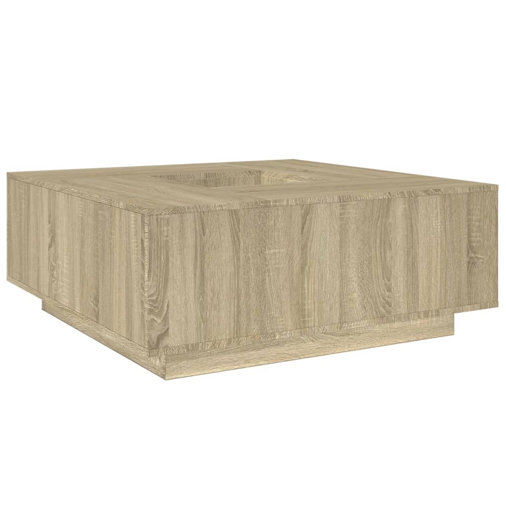 Table basse chêne sonoma 100x100x40 cm bois d'ingénierie - XIOS