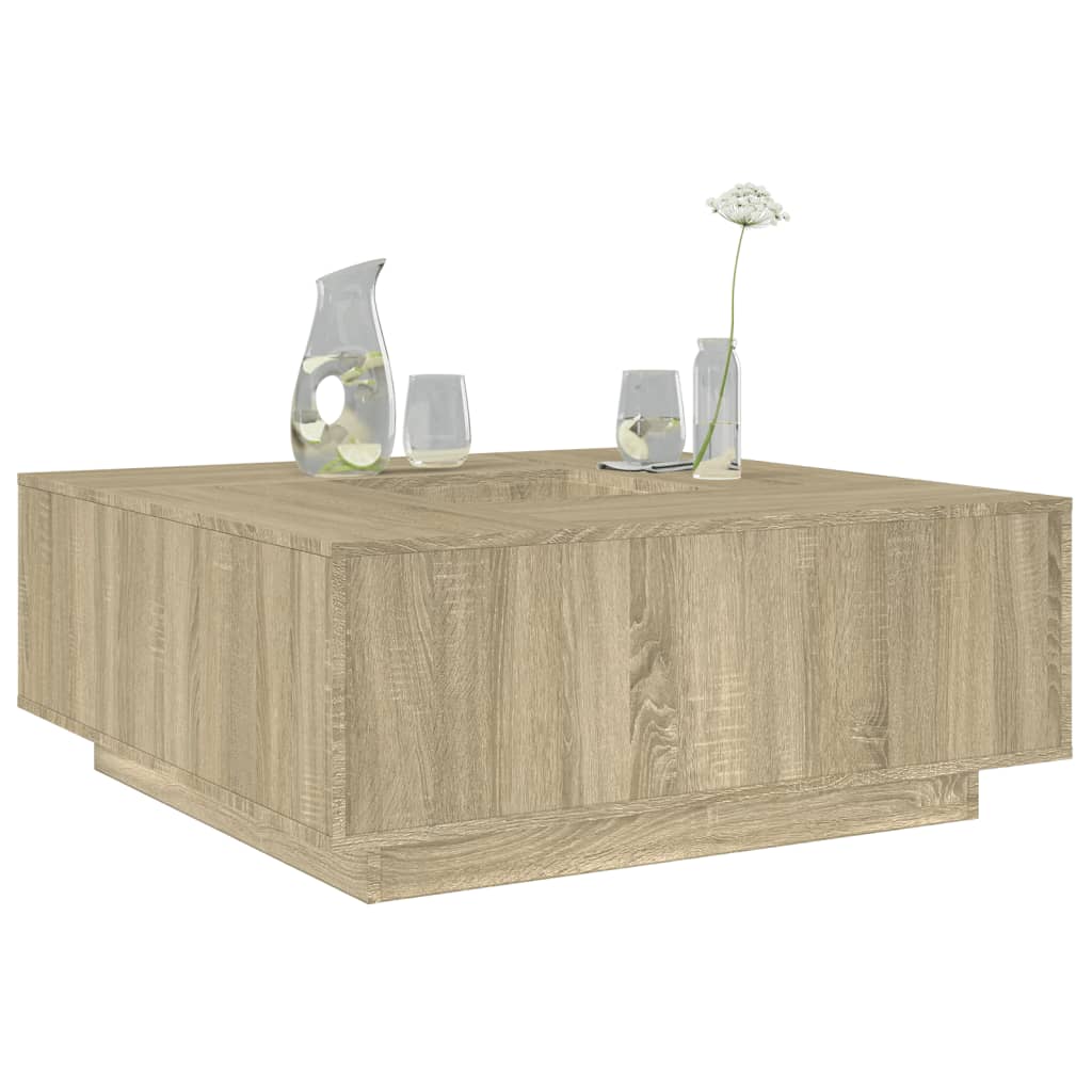 Table basse chêne sonoma 100x100x40 cm bois d'ingénierie - XIOS