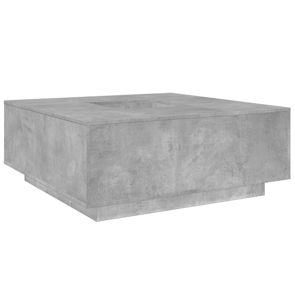 Table basse gris béton 100x100x40 cm bois d'ingénierie - XIOS