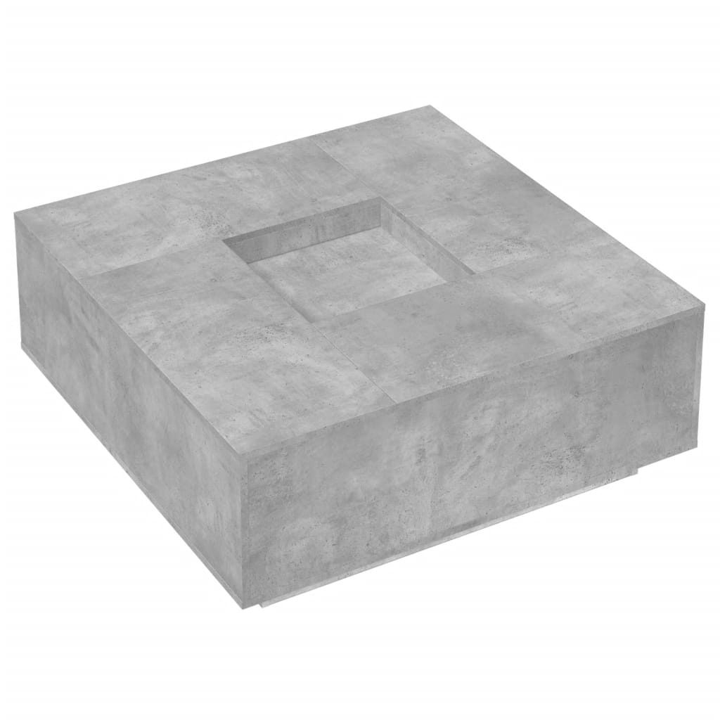 Table basse gris béton 100x100x40 cm bois d'ingénierie - XIOS