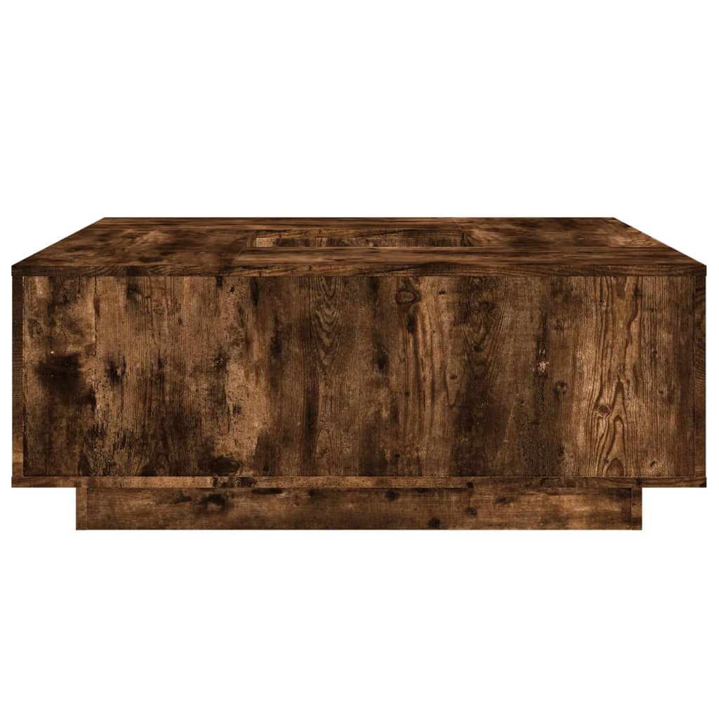 Table basse chêne fumé 100x100x40 cm bois d'ingénierie - XIOS