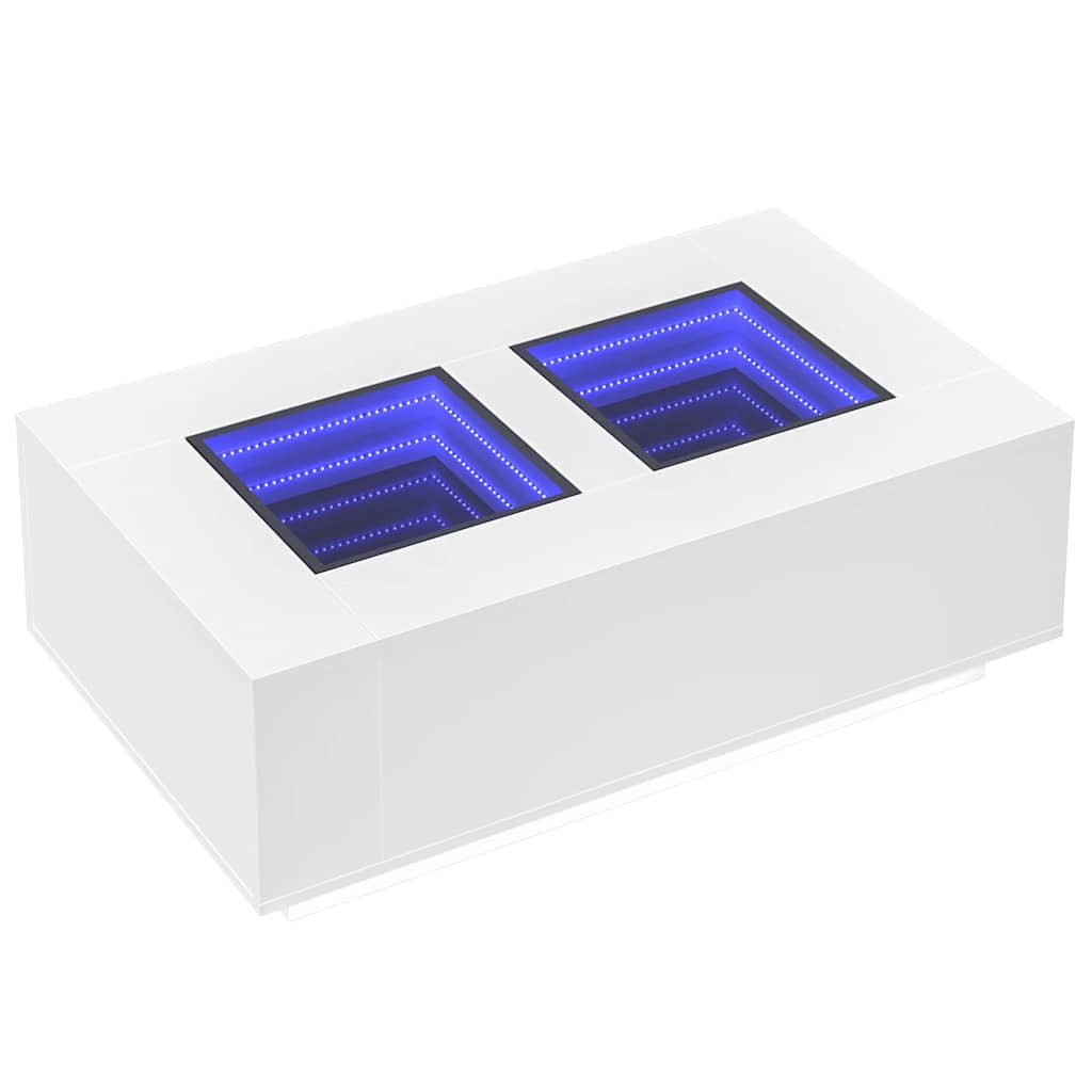 Table basse avec LED infini blanc 116x69x40 cm - XIOS