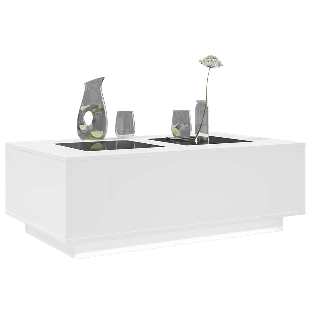 Table basse avec LED infini blanc 116x69x40 cm - XIOS