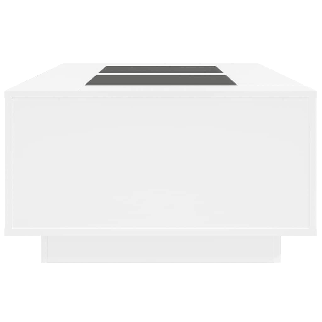 Table basse avec LED infini blanc 116x69x40 cm - XIOS