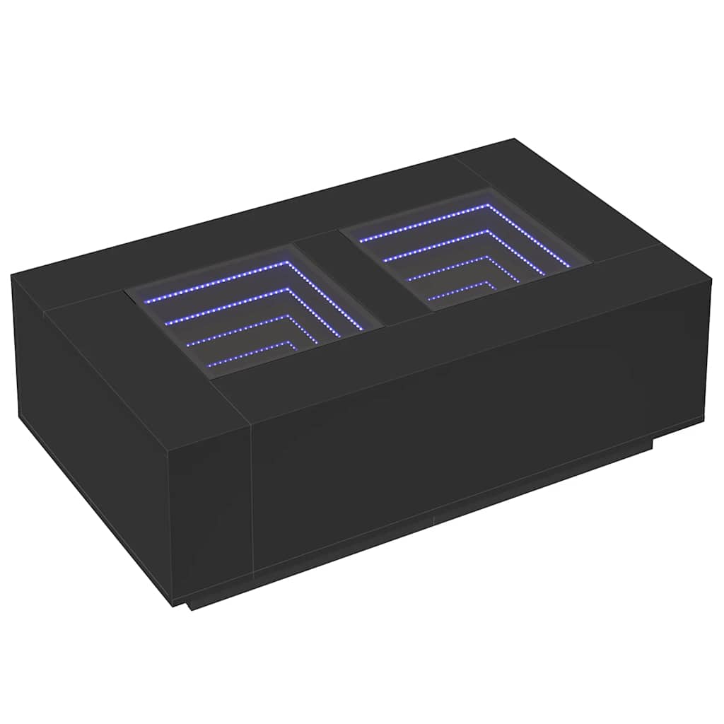 Table basse avec LED infini noir 116x69x40 cm - XIOS