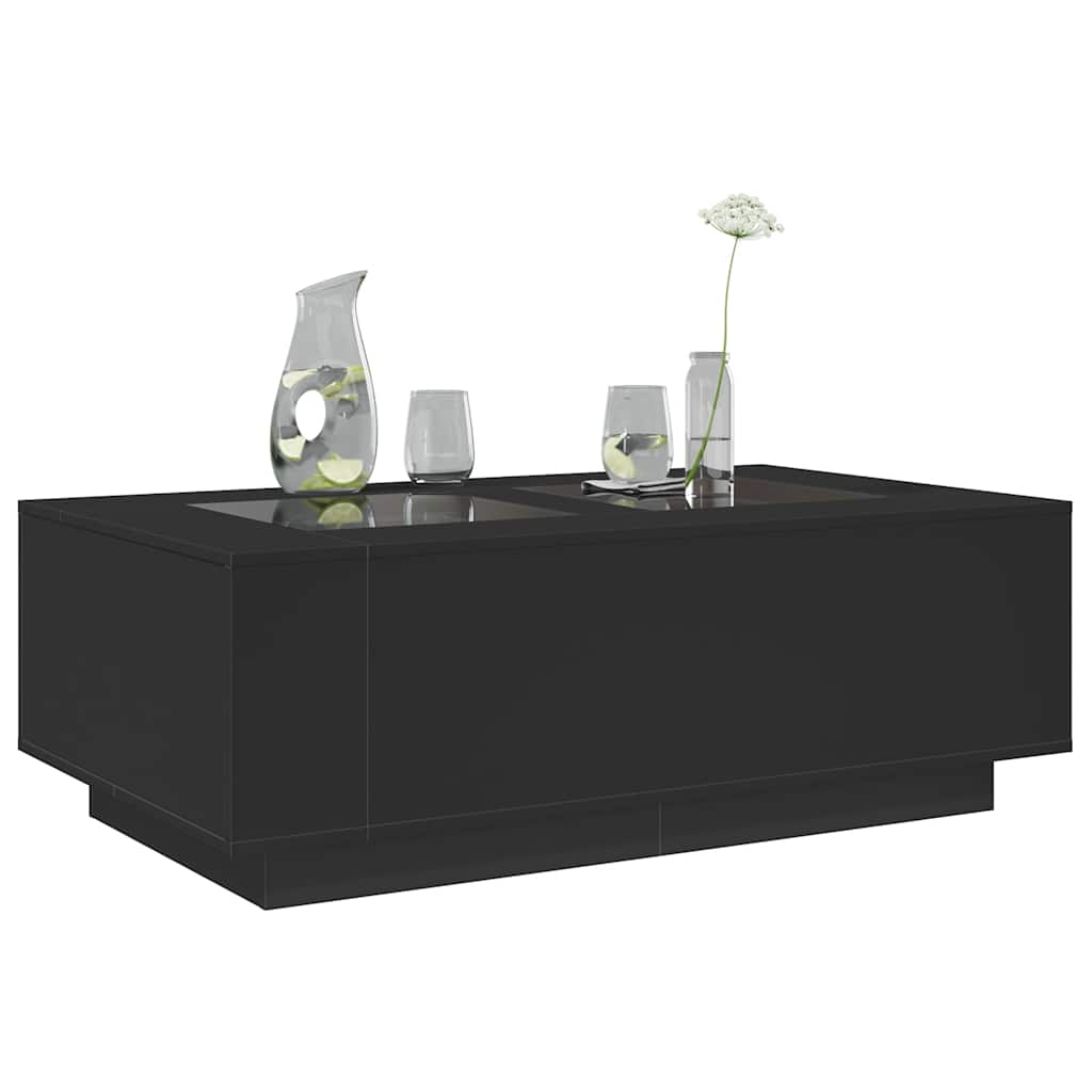 Table basse avec LED infini noir 116x69x40 cm - XIOS