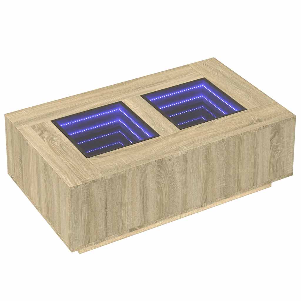 Table basse avec LED infini chêne sonoma 116x69x40 cm - XIOS
