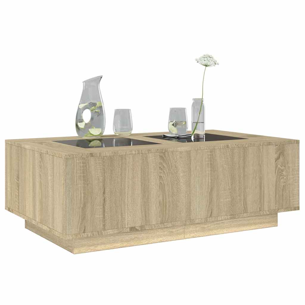 Table basse avec LED infini chêne sonoma 116x69x40 cm - XIOS