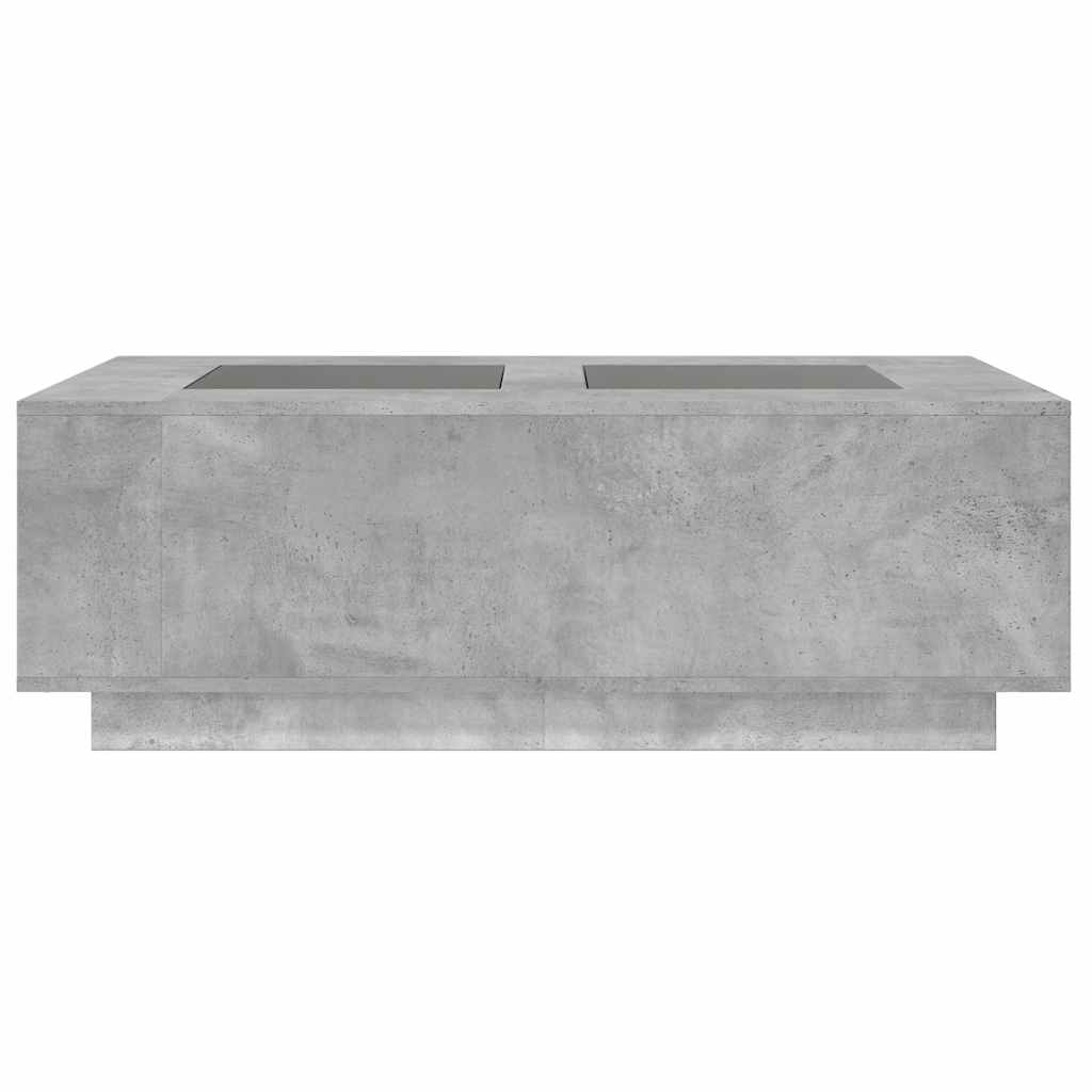 Table basse avec LED infini gris béton 116x69x40 cm - XIOS